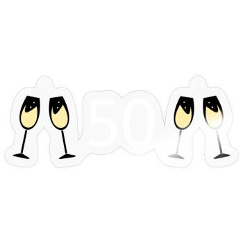 50th Birthday 50 Years Anniversary 50 Number 50 White - Sticker size S (10 x 10 cm) - transparent glossy - Front