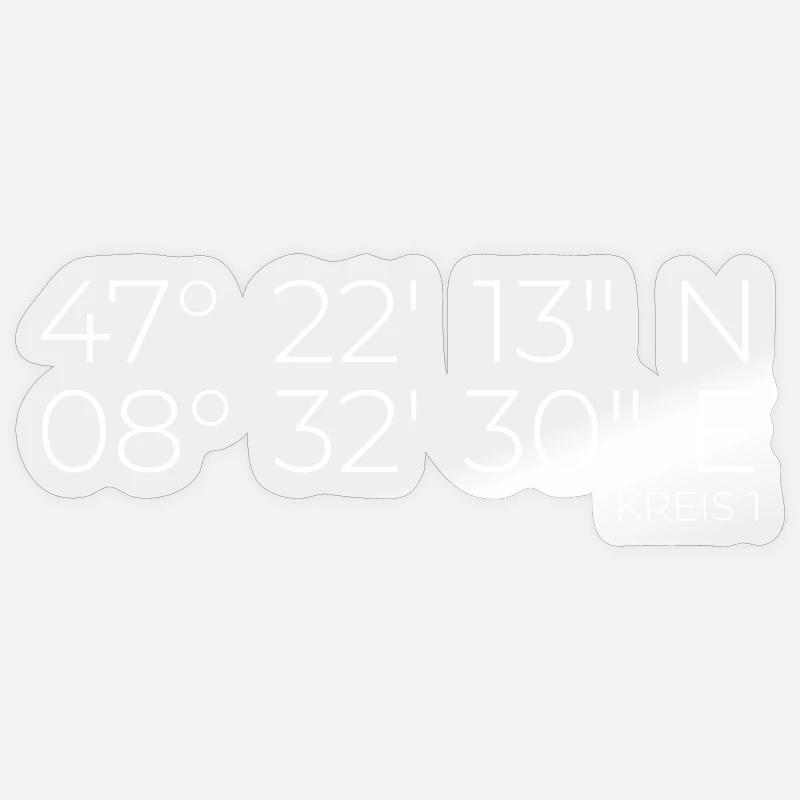 Coordinates District 1 Zurich Sticker size S (10 x 10 cm)