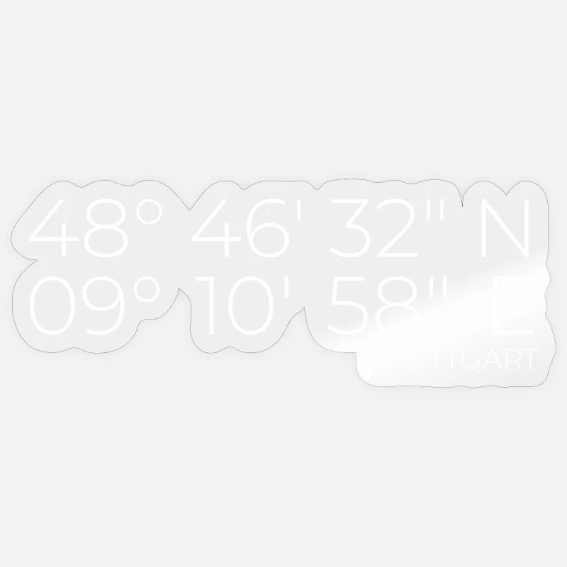 coordonnées Stuttgart Sticker taille S (10 x 10 cm)