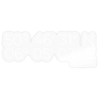 Koordinaten Aachen - Sticker Größe S (10 x 10 cm) - Transparent glänzend - Vorne