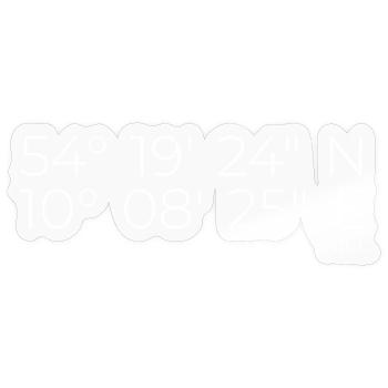 Koordinaten Kiel - Sticker Größe S (10 x 10 cm) - Transparent glänzend - Vorne