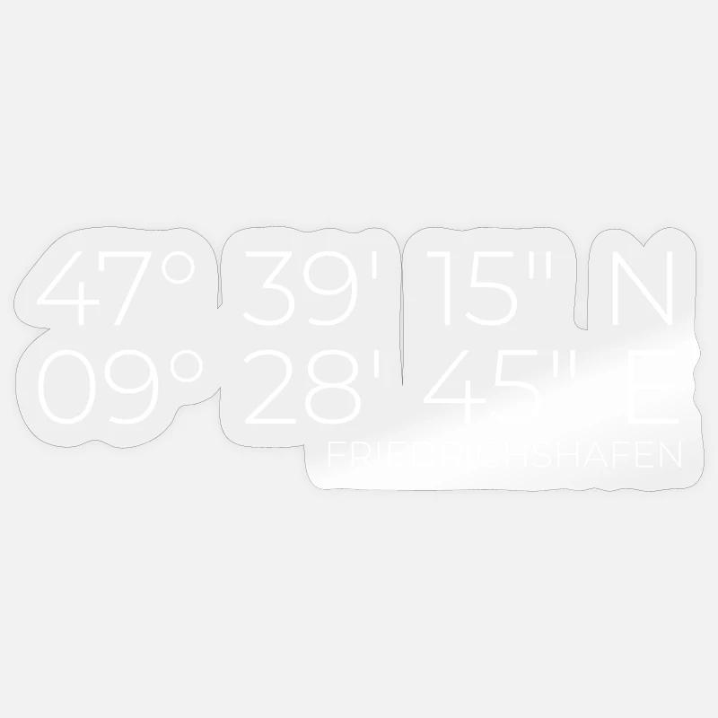 Friedrichshafen white - Sticker size S (10 x 10 cm) - transparent glossy