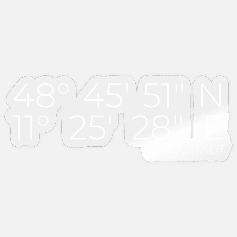 coordonnées Ingolstadt - Sticker taille S (10 x 10 cm) - brillant transparent
