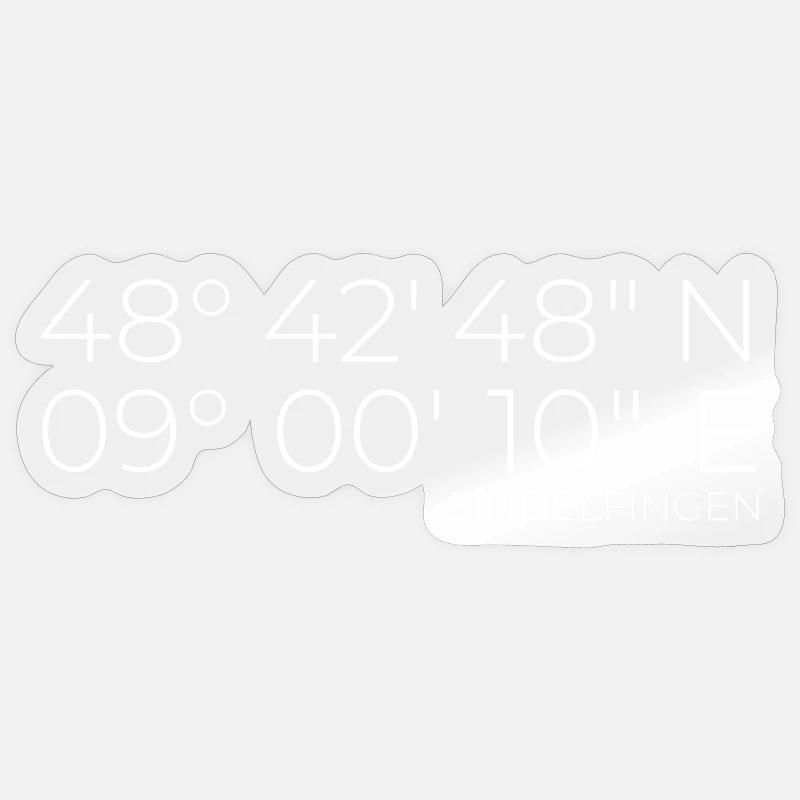 Coordonnées Sindelfingen - Sticker taille S (10 x 10 cm) - brillant transparent