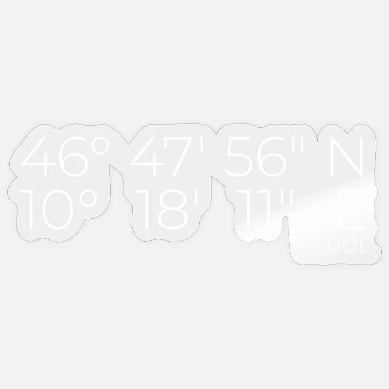 coordinates Scuol Graubünden, Switzerland Sticker size S (10 x 10 cm)