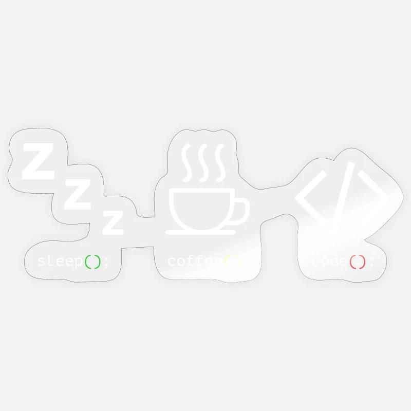 Code Kaffee Schlaf Trio Sticker Größe S (10 x 10 cm)