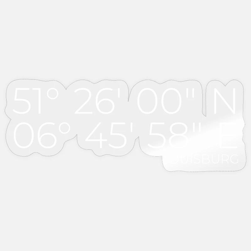Coordonnées Duisbourg - Sticker taille S (10 x 10 cm) - brillant transparent