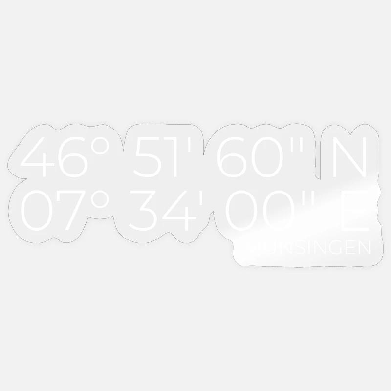 Coordonnées : Münsingen, Berne, Suisse - Sticker taille S (10 x 10 cm) - brillant transparent