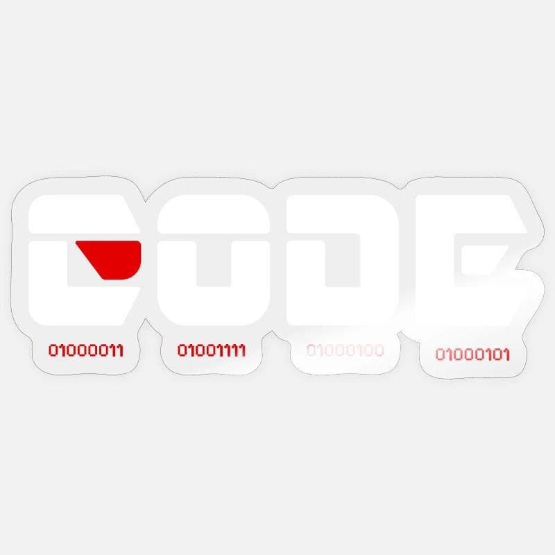 Kode mscRedDesign binært lys - Sticker størrelse S (10 x 10 cm) - gennemsigtig blank