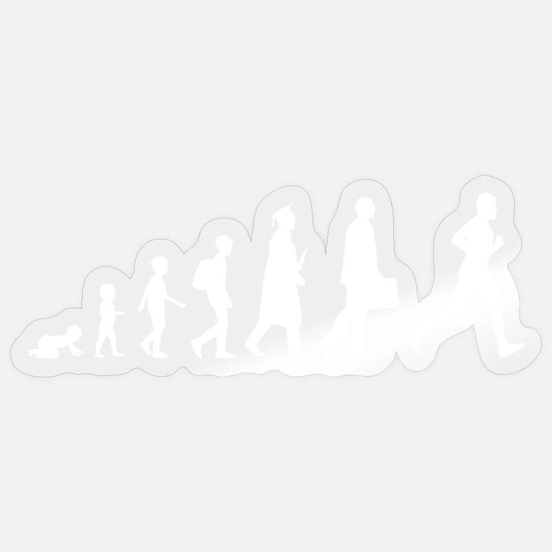 D’enfant à coureur - Sticker taille S (10 x 10 cm) - brillant transparent