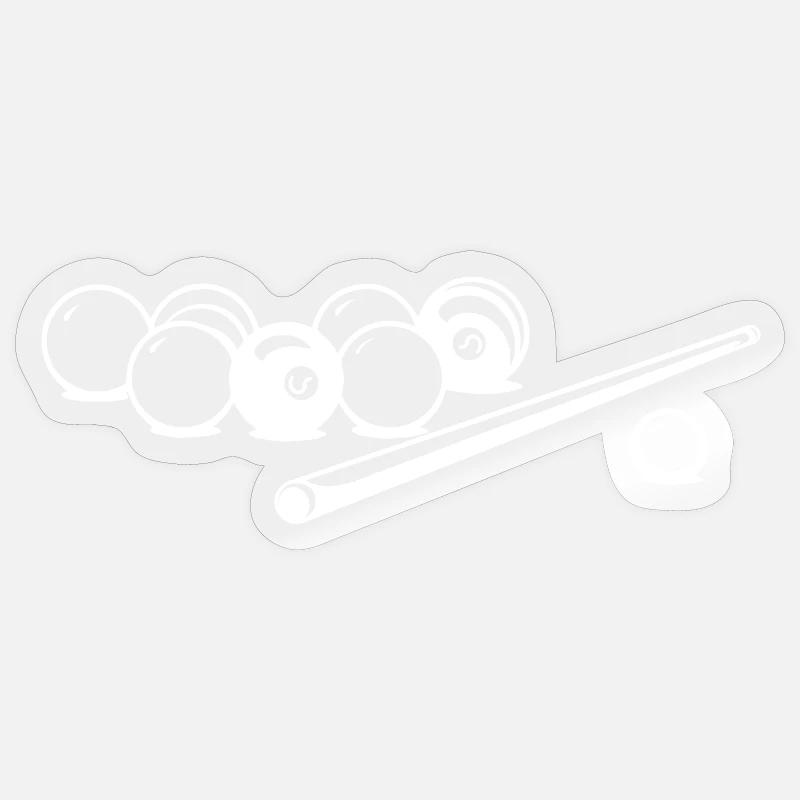 Billiard Balls Drawing - Sticker size S (10 x 10 cm) - transparent glossy