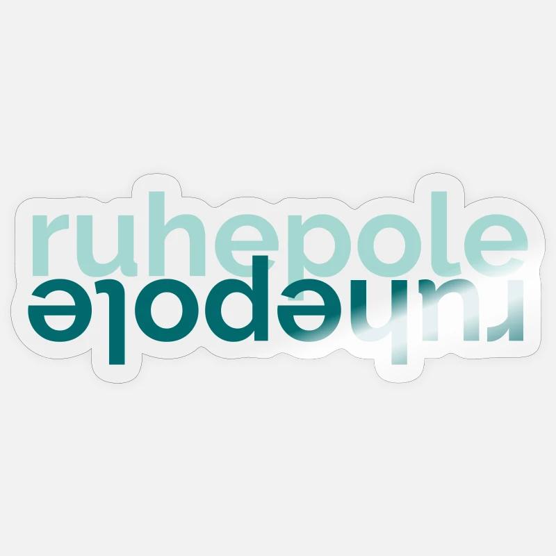 ruhepole green blue - Sticker Größe S (10 x 10 cm) - Transparent glänzend
