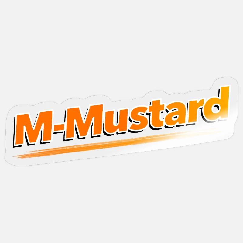 M-Moutarde - Sticker taille S (10 x 10 cm) - brillant transparent