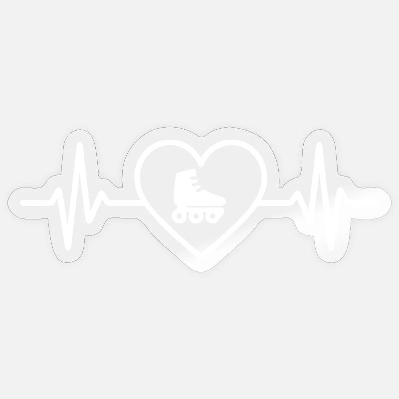 Herz mit Rollschuhen Rollschuhe - Sticker Größe S (10 x 10 cm) - Transparent glänzend