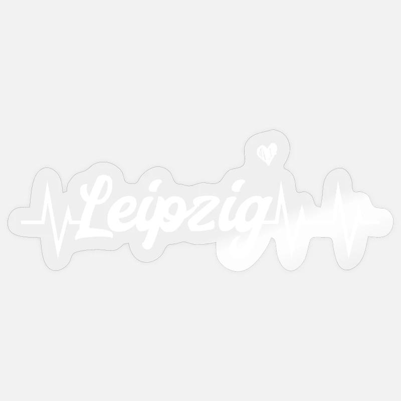 Heartbeat Leipzig - Sticker Größe S (10 x 10 cm) - Transparent glänzend