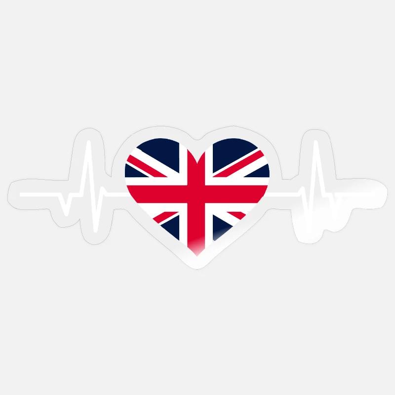 Union Jack Heartbeat Sticker size S (10 x 10 cm)