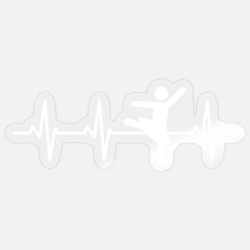 Ballet Dancer Cardiogram - Sticker size S (10 x 10 cm) - transparent glossy