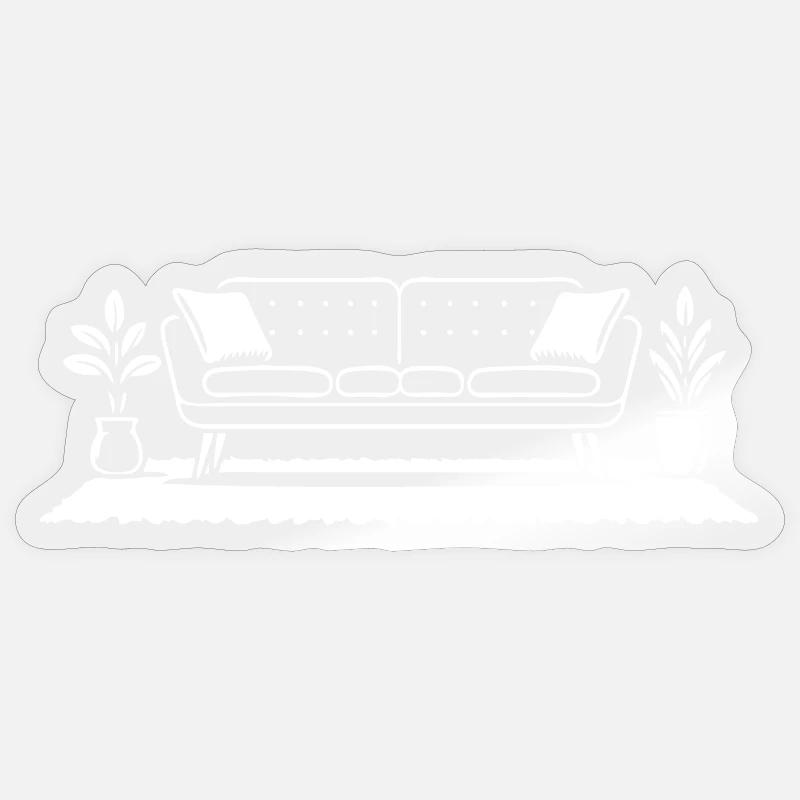 Retro Sofa Design – Möbel mit Stil Sticker Größe S (10 x 10 cm)