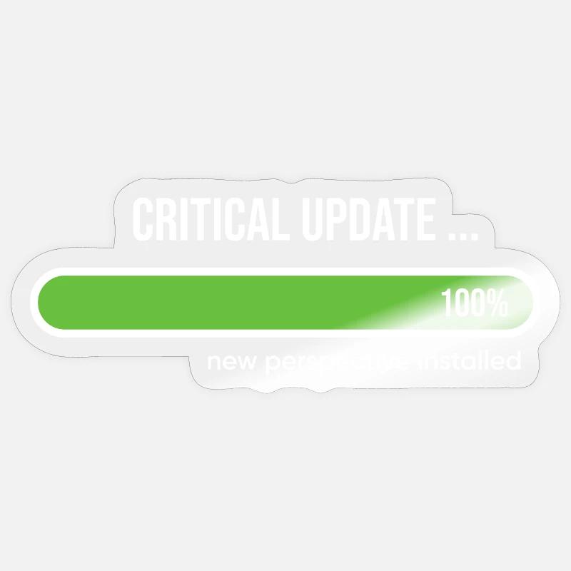 Critical Update New Perspective Installed - Sticker taille S (10 x 10 cm) - brillant transparent