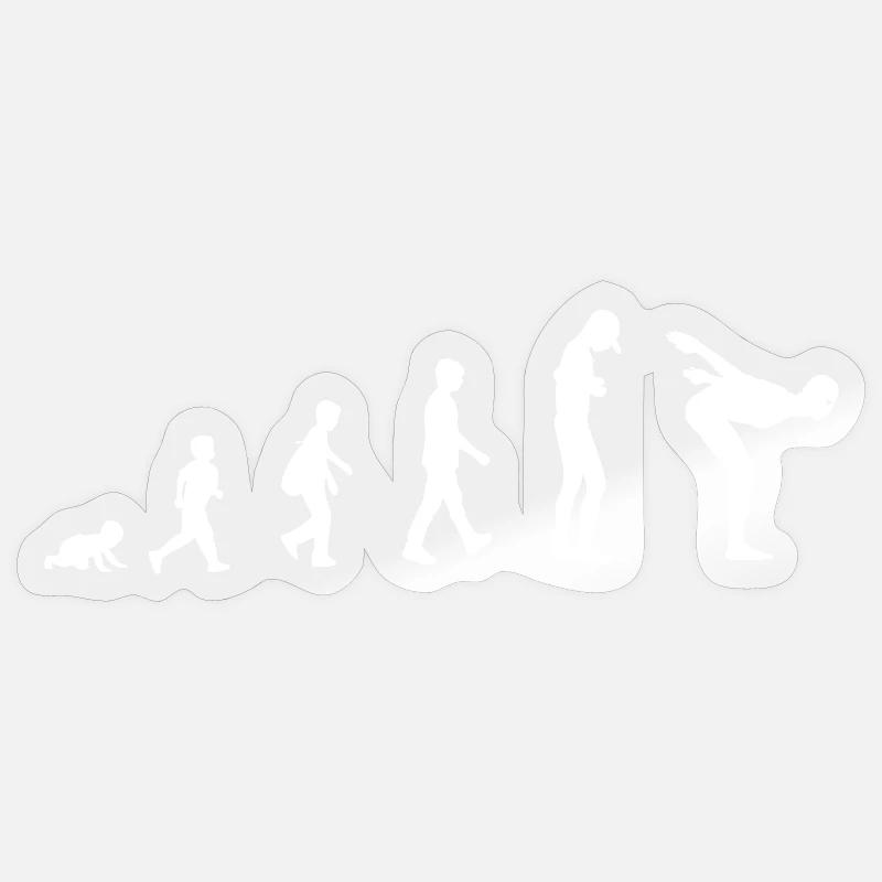 Development into a swimmer - Sticker size S (10 x 10 cm) - transparent glossy