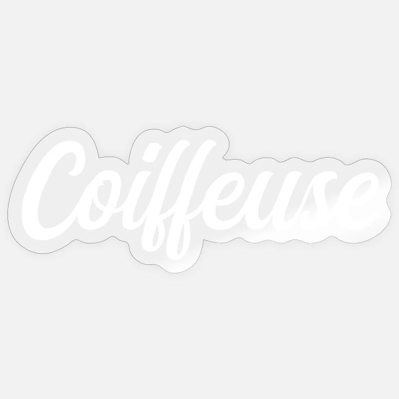 Coiffeuse - Sticker taille S (10 x 10 cm) - brillant transparent