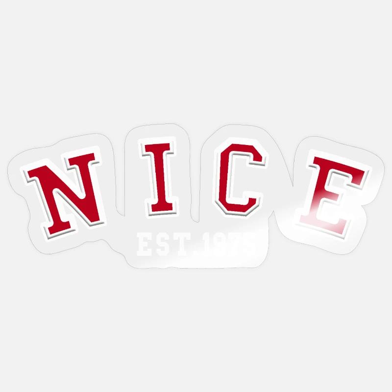 Nice Est. 1975 - Sticker size S (10 x 10 cm) - transparent glossy