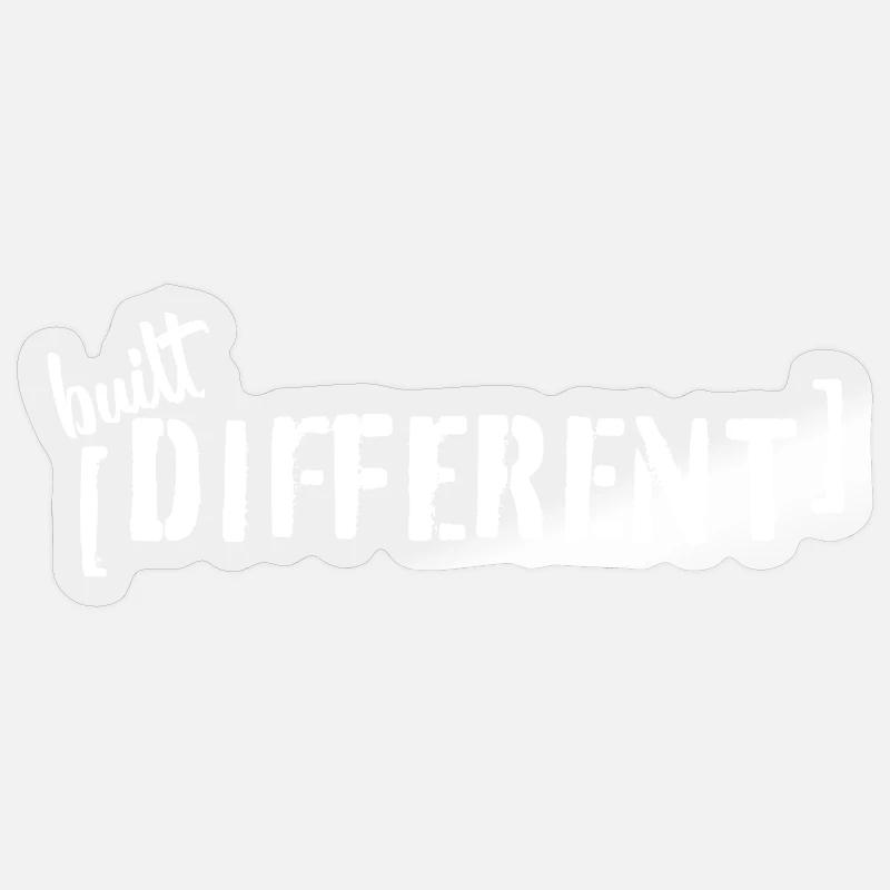 Construit différemment – Déclaration de faute de frappe Tendance Sticker taille S (10 x 10 cm)