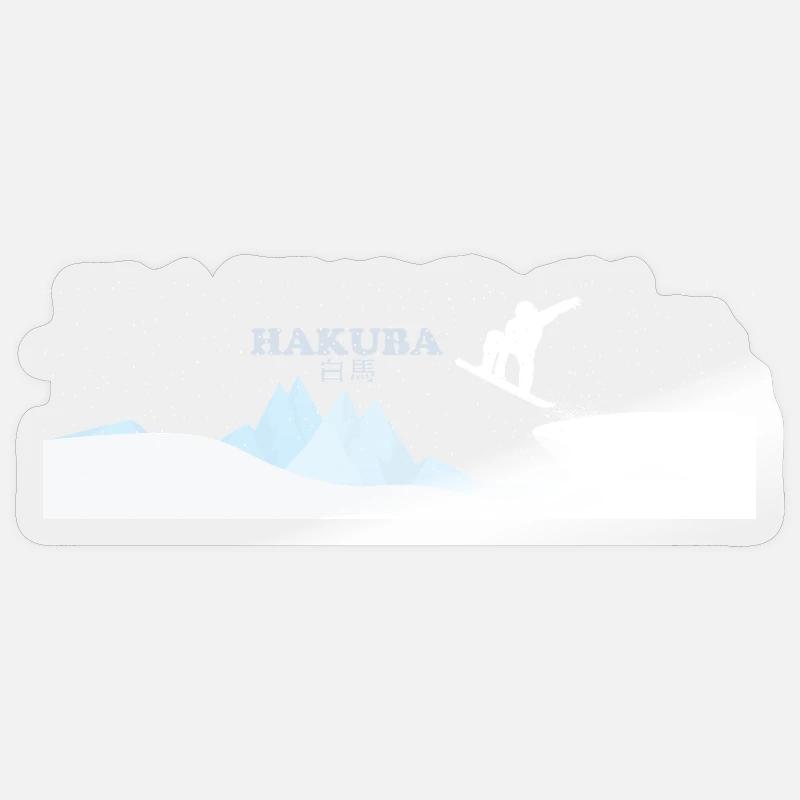 Hakuba Snowboard - Sticker Größe S (10 x 10 cm) - Transparent glänzend