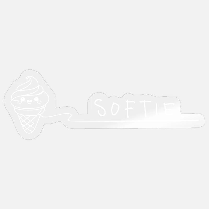 Softie. Softeis Liebe Minimal Oneline Sticker size S (10 x 10 cm)