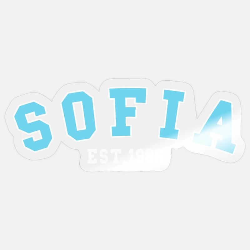 Sofia gegründet 1986 - Sticker Größe S (10 x 10 cm) - Transparent glänzend