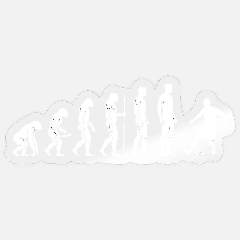 Evolution des Fußballspielers - Sticker Größe S (10 x 10 cm) - Transparent glänzend