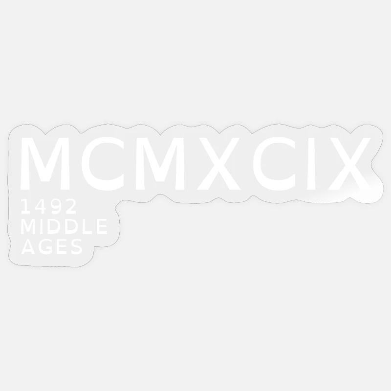 1999_LINE_white - Sticker taille S (10 x 10 cm) - brillant transparent
