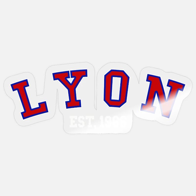 Lyon fondée en 1966 - Sticker taille S (10 x 10 cm) - brillant transparent