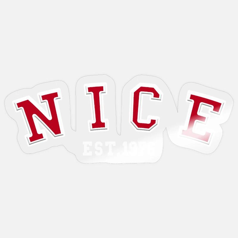 Nice, gegründet 1976 - Sticker Größe S (10 x 10 cm) - Transparent glänzend