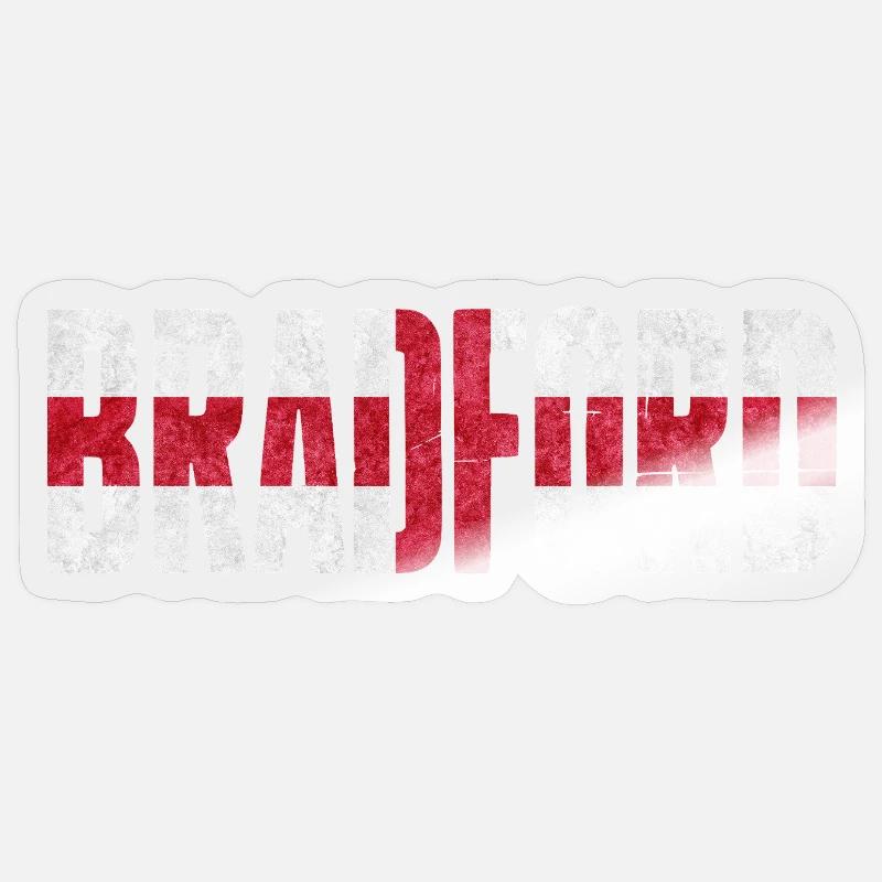 Bradford, Angleterre - Sticker taille S (10 x 10 cm) - brillant transparent