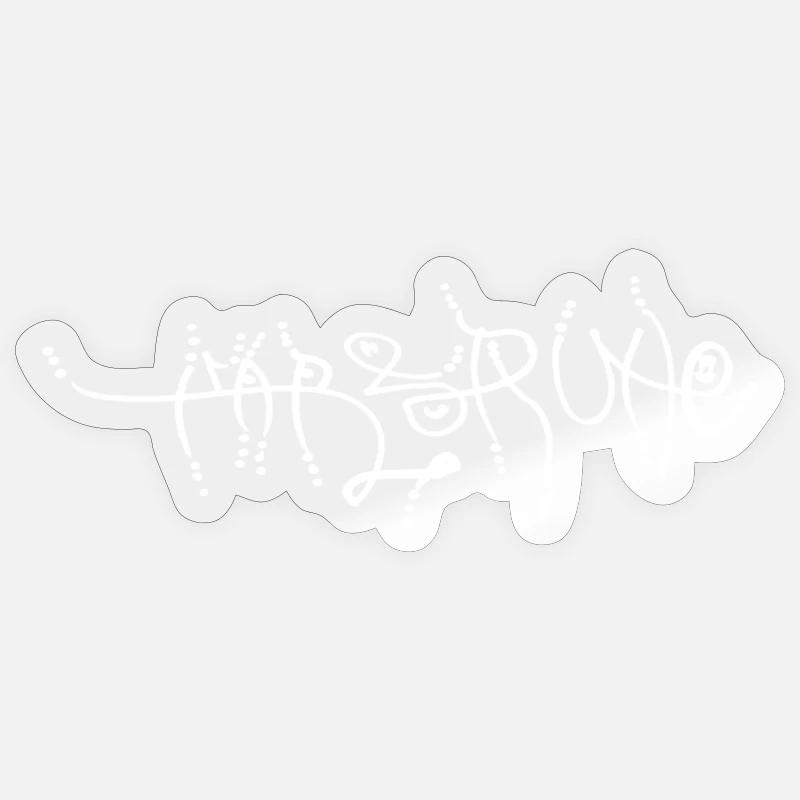 Karlsruhe Graffiti Geschenkidee und Souvenir - Sticker Größe S (10 x 10 cm) - Transparent glänzend