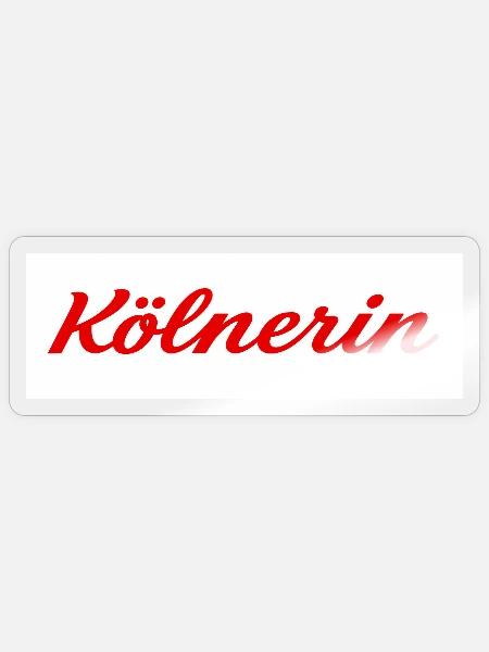 Kölnerin Schriftzug - Sticker Größe S (10 x 10 cm) - Transparent glänzend