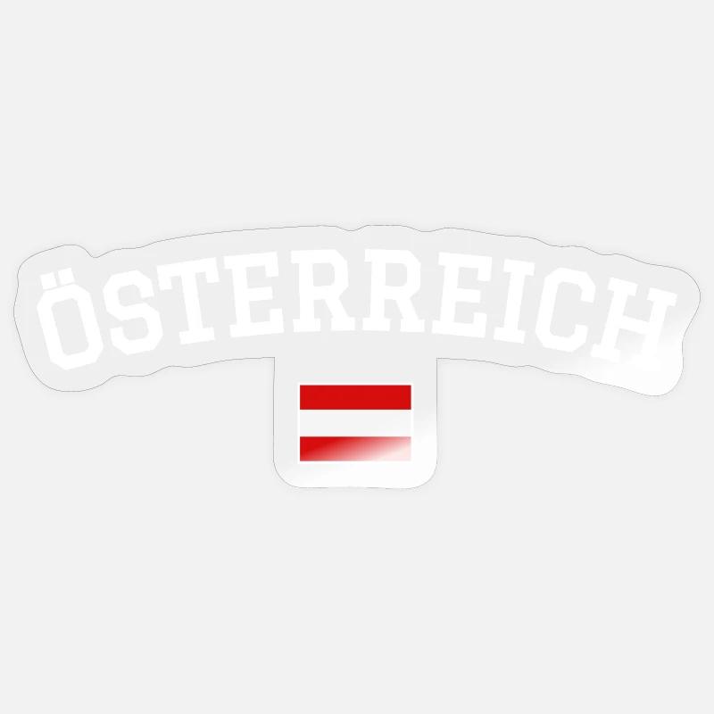 Drapeau autrichien Design blanc - Sticker taille S (10 x 10 cm) - brillant transparent