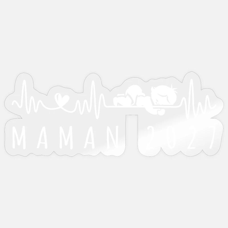 Future Maman 2027 Annonce Grossesse - Sticker Größe S (10 x 10 cm) - Transparent glänzend