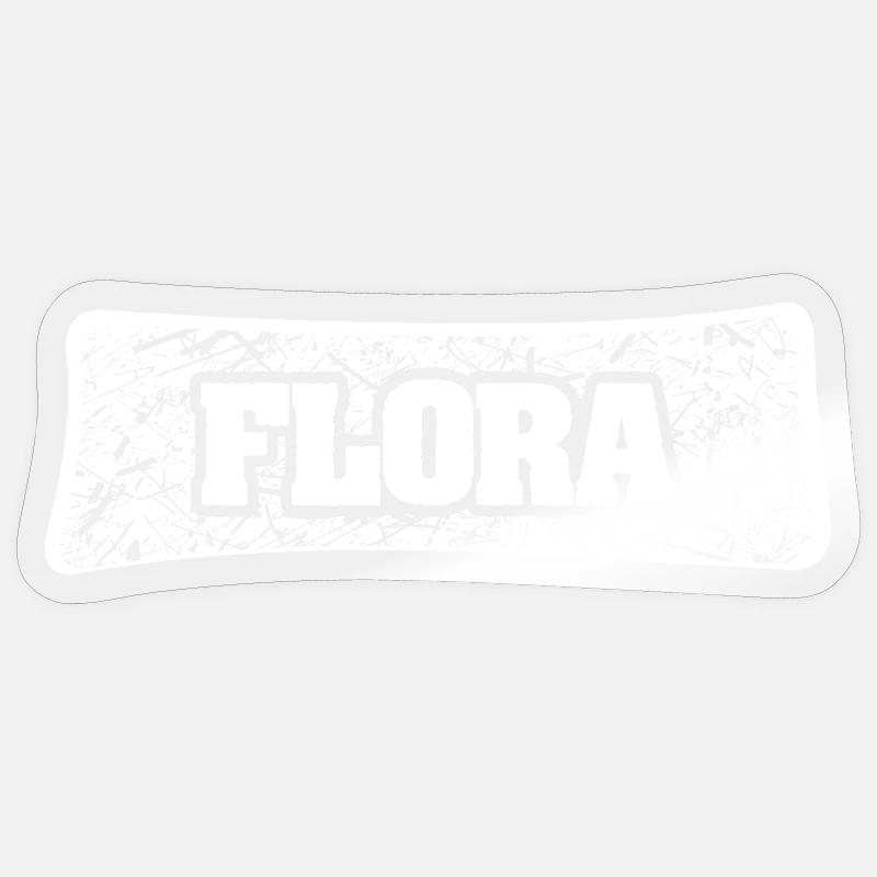 Flora as a name - Sticker size S (10 x 10 cm) - transparent glossy