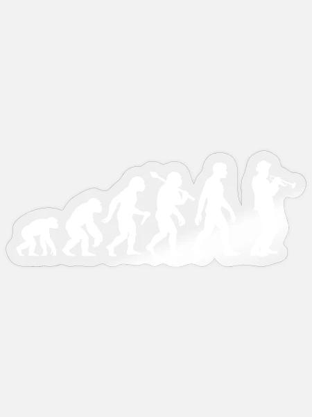Trompeter Evolution Für Jazzmusiker Mit Trompete - Sticker Größe S (10 x 10 cm) - Transparent glänzend