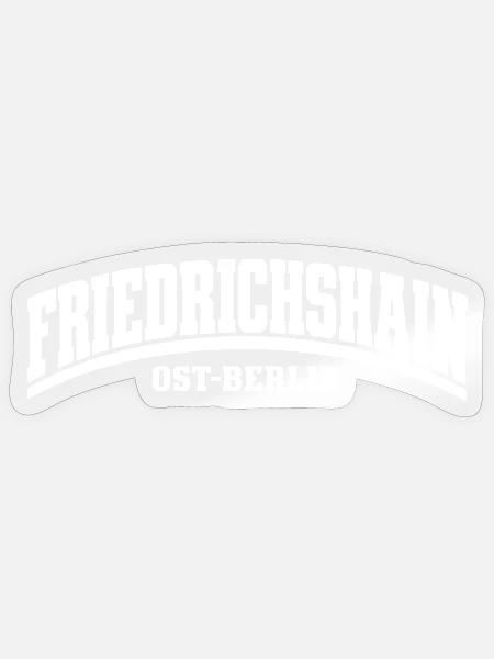 Friedrichshain - Ost-Berlin - Bezirk - Deutschland - Sticker Größe S (10 x 10 cm) - Transparent glänzend