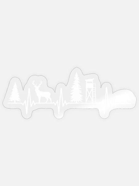 Jäger EKG Puls Herzfrequenz - Sticker Größe S (10 x 10 cm) - Transparent glänzend