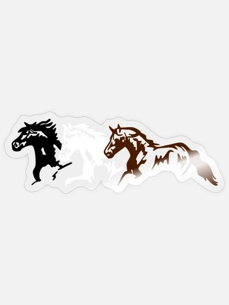 Pferde, Ponys, Tiere, Hengst, - Sticker Größe S (10 x 10 cm) - Transparent glänzend