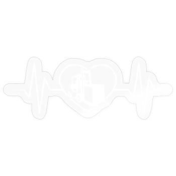 Gabelstapler Herzschlag - Sticker Größe S (10 x 10 cm) - Transparent glänzend - Vorne