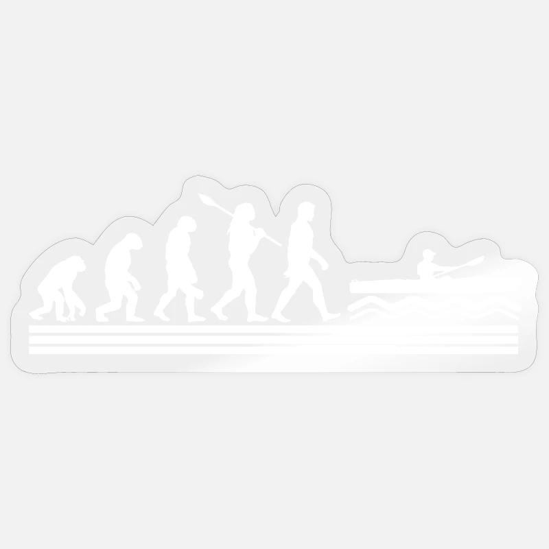 Évolution du kayak - Sticker taille S (10 x 10 cm) - brillant transparent