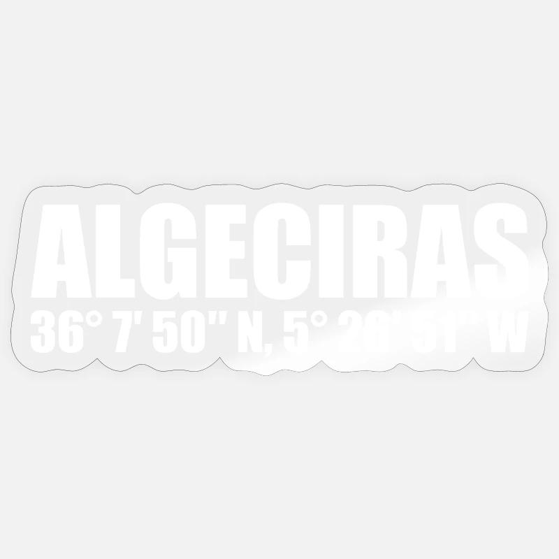 Coordonnées Algésiras - Sticker taille S (10 x 10 cm) - brillant transparent