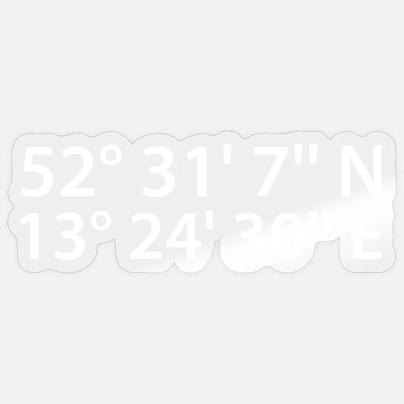 Coordonnées de Berlin - Sticker taille S (10 x 10 cm) - brillant transparent