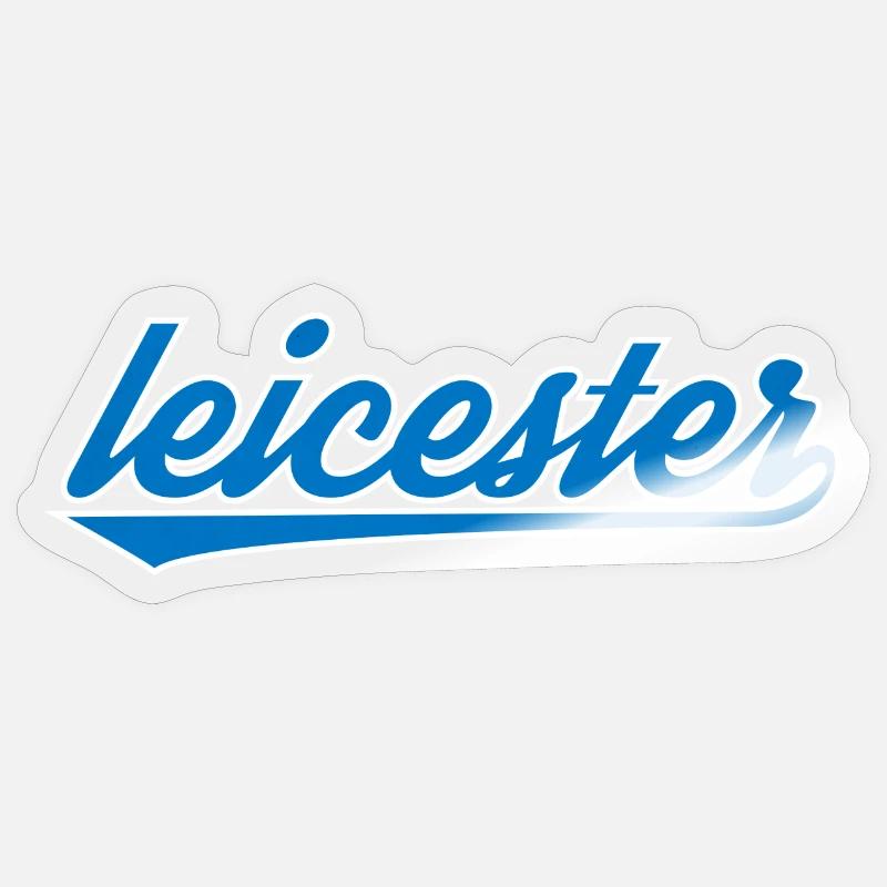 Leicester Blau Script Design Sticker Größe S (10 x 10 cm)