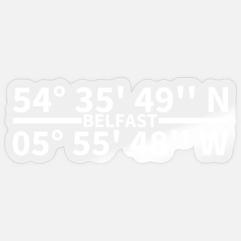 Coordonnées de Belfast Sticker taille S (10 x 10 cm)
